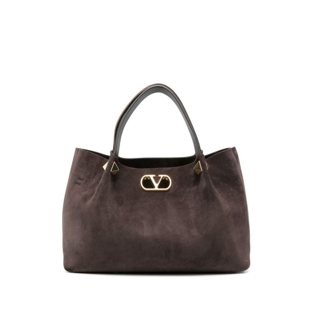 Valentino Garavani Women Vlogo Signature Large Suede Leather Tote